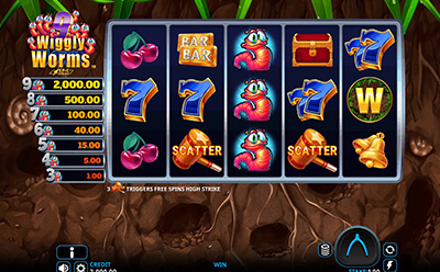 Tragamonedas Wiggly Worms en el casino online chileno JackpotCity